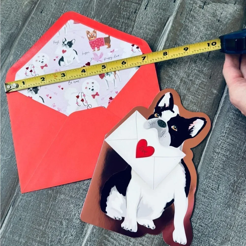 Valentine Boston Terrier Frenchie Dog Greeting Card
